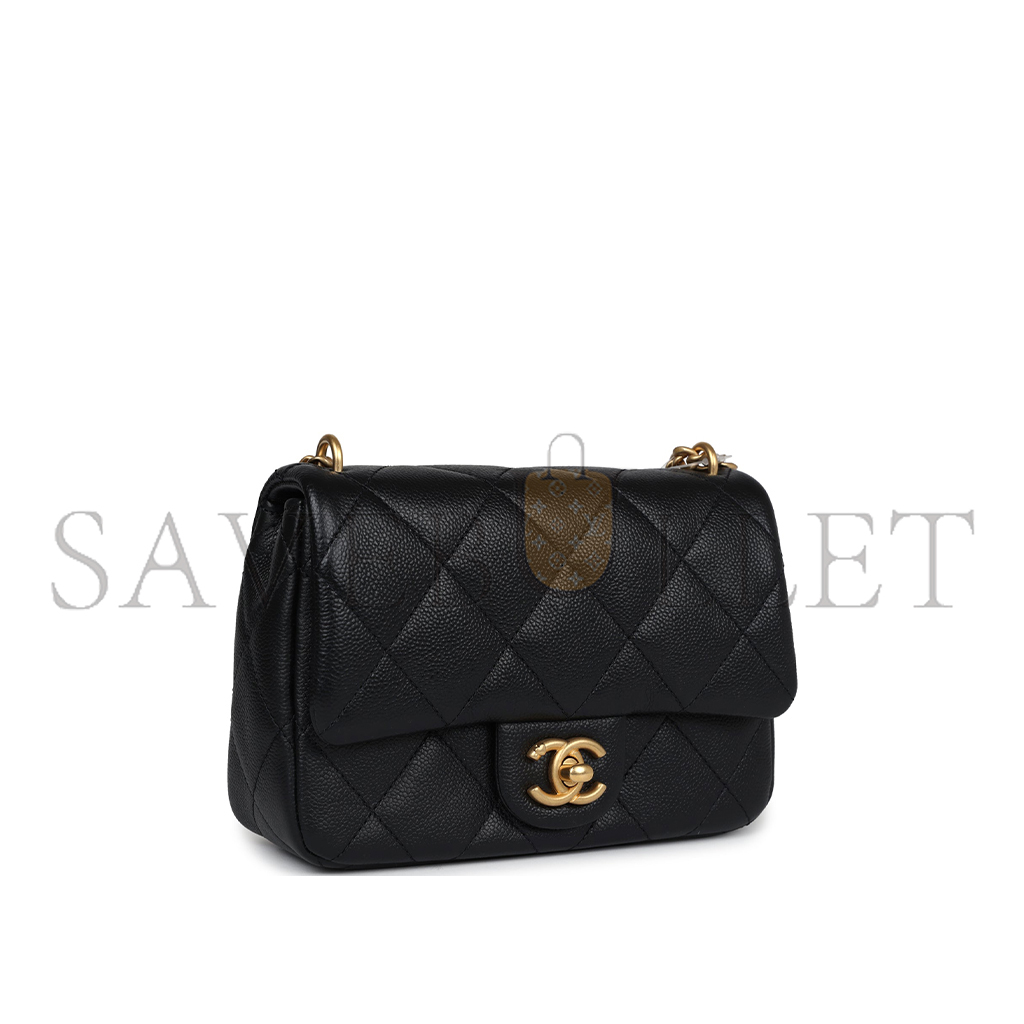 CHANEL MASTER CAVIAR QUILTED MINI SWEETHEART FLAP BLACK (20*14*6cm) 